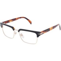 Safilo SpA David Beckham DB 7112 Herren-Brille inkl. Gläser Vollrand Quadratisch Metall-Gestell 54/18/145, Schwarz