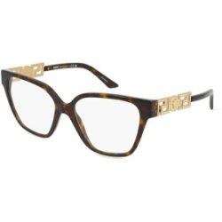 Luxottica Fashion Brillen Vertriebs GmbH Versace 0VE3358B Damen-Brille inkl. Gläser Vollrand Quadratisch Acetat-Gestell 54/16/140, Havanna