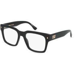 Safilo GmbH Dsquared2  D2 0066 Herren-Brille inkl. Gläser Vollrand Quadratisch Acetat-Gestell 54/20/145, Schwarz