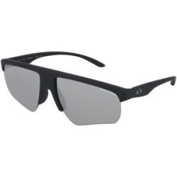 Luxottica Fashion Brillen Vertriebs GmbH Armani Exchange AX4123S Herren-Sonnenbrille Halbrand Quadratisch Acetat-Gestell, Schwarz