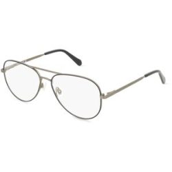 Safilo GmbH Fossil 7206G Herren-Brille inkl. Gläser Vollrand Pilot Edelstahl-Gestell 56/15/145, Schwarz