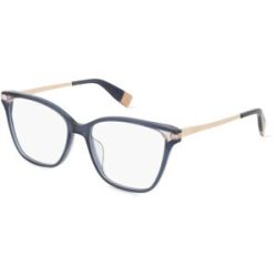 DE RIGO Vision D.A.CH. GmbH Furla FULVFU581 Unisex-Brille inkl. Gläser Vollrand Quadratisch Kunststoff-Gestell 54/16/135, Blau