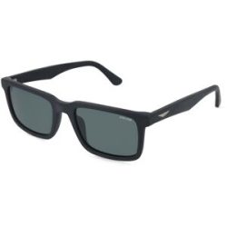 DE RIGO Vision D.A.CH. GmbH Police SPLP21E Herren-Sonnenbrille Vollrand Quadratisch Kunststoff-Gestell, Schwarz