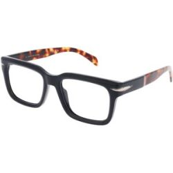 Safilo SpA David Beckham DB 7107 Herren-Brille inkl. Gläser Vollrand Quadratisch Acetat-Gestell 53/19/145, Schwarz