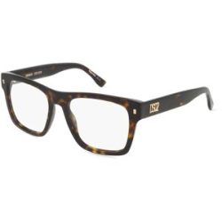 Safilo GmbH Dsquared2  D2 0037 Herren-Brille inkl. Gläser Vollrand Quadratisch Acetat-Gestell 53/18/145, Havanna