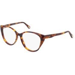 Kering Eyewear Spa Chloé CH0052O Unisex-Brille inkl. Gläser Vollrand Butterfly Kunststoff-Gestell 53/16/140, Havanna