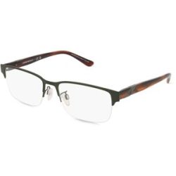 Luxottica Fashion Brillen Vertriebs GmbH Emporio Armani EA1129 Herren-Brille inkl. Gläser Halbrand Quadratisch Metall-Gestell 55/18/145, Braun