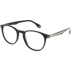 DE RIGO Vision D.A.CH. GmbH Police VPLG72E Herren-Brille inkl. Gläser Vollrand Rund Kunststoff-Gestell 50/19/145, Schwarz