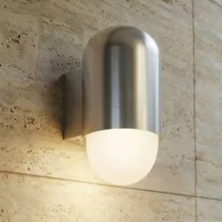 Aussenwandleuchte Pilva Lindby, dimmbar, alu / grau / zink, Aluminium, Modern, Wandleuchte außen
