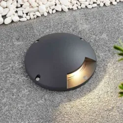 Lindby LED-Bodenstrahler Cormac, 1-flammig, Ø 21 cm, IP67 Cormac, schwarz, Aluminium, Modern, LED Außenleuchte
