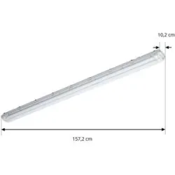 Prios Feuchtraumleuchte Lior, 157 cm, 2 x T8, G13, IP65, 18W Lior PRIOS, alu / grau / zink, Kunststoff