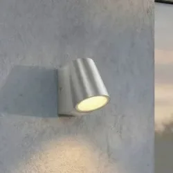 LED Aussenwandleuchte Illuvia Lindby, alu / grau / zink, Aluminium, Modern, LED Wandleuchte außen