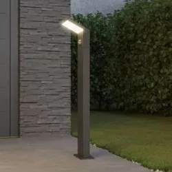 Arcchio LED-Wegeleuchte Yolena, Sensor, 100cm, anthrazit Yolena, schwarz, Aluminium, Modern