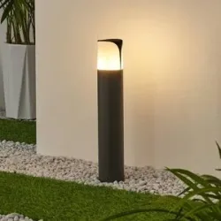 Sockelleuchte aussen Paikea Lucande, dimmbar, schwarz, Aluminium, Modern, Außenleuchte