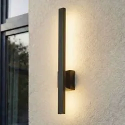 LED Aussenwandleuchte Sakari Lindby, schwarz, Aluminium, Modern, LED Wandleuchte außen