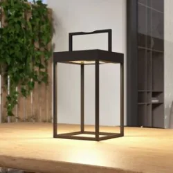 Lucande LED-Solarleuchte Lynzy, 38cm, schwarz, Metall, IP65 Lynzy Lucande, dimmbar, schwarz, Aluminium, Modern, Solarleuchten