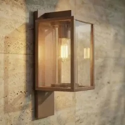 Aussenwandleuchte Ferda Lucande, dimmbar, braun / rost, Aluminium, Modern, Wandleuchte außen