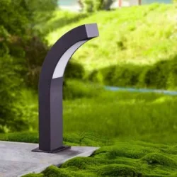 LED Sockelleuchte LENNIK Lucande, schwarz, Aluminium, Modern, LED Außenleuchte