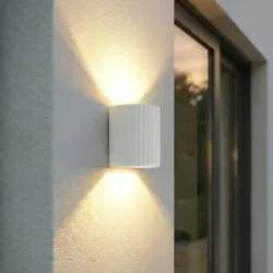 LED Aussenwandleuchte Ralino Lindby, weiß / opal, Aluminium, Modern, LED Wandleuchte außen
