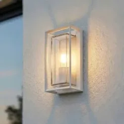 Aussenwandleuchte Ismera Arcchio, dimmbar, weiß / opal, Aluminium, Modern, Wandleuchte außen