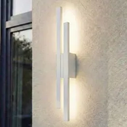 LED Aussenwandleuchte Sakari Lindby, weiß / opal, Aluminium, Modern, LED Wandleuchte außen