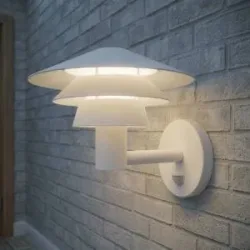 Lucande LED-Außenwandleuchte Montaro, weiß, IP54, Sensor Montaro, weiß / opal, Aluminium, Modern, Wandleuchte außen