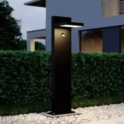 LED Wegeleuchte mit Bewegungsmelder Silvan Lucande, schwarz, Aluminium, Modern, LED Außenleuchte