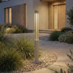 LED Wegeleuchte Fjorya Lindby, alu / grau / zink, Aluminium, Modern, LED Außenleuchte