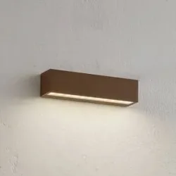 LED Aussenwandleuchte Lengo Lucande, braun / rost, Aluminium, Modern, LED Wandleuchte außen