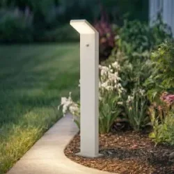 Arcchio LED-Wegeleuchte Yolena, Sensor, 100 cm, weiß, IP54 Yolena, weiß / opal, Aluminium, Modern