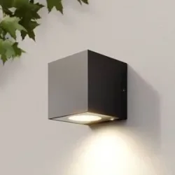 LED Aussenwandleuchte Tassnim Arcchio, dimmbar, schwarz, Aluminium, Modern, LED Wandleuchte außen