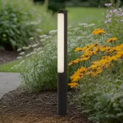 LED Wegeleuchte Tuberia Lucande, schwarz, Aluminium, Modern, LED Außenleuchte