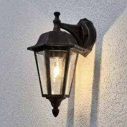 Aussenwandleuchte LAMINA Lindby, dimmbar, braun / rost, Aluminium, Antik, Wandleuchte außen