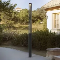 Lucande LED-Außenleuchte Pirron, 230 cm, anthrazit, IP65 Pirron, schwarz, Aluminium, Modern