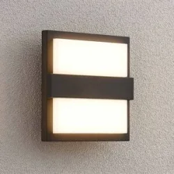 LED Aussenwandleuchte Gylfi Lucande, schwarz, Aluminium, Modern, LED Wandleuchte außen