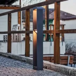 LED Wegeleuchte Darko Lindby, alu / grau / zink, Aluminium, Modern, LED Außenleuchte