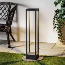 Lucande LED-Wegelampe Carlota, anthrazit, 65 cm, Metall Carlota, schwarz, Aluminium, Modern, LED Außenleuchte