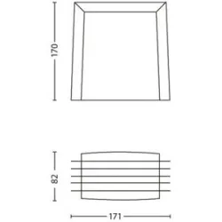 Philips Aussenwandleuchte Shades, dimmbar, alu / grau / zink, Aluminium, Modern, Wandleuchte außen