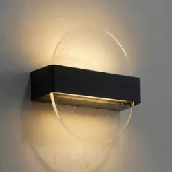 LED Aussenwandleuchte Narkelo Lucande, dimmbar, schwarz, Glas, Design, LED Wandleuchte außen