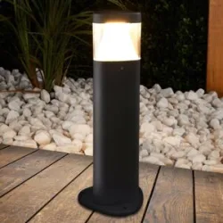 LED Sockelleuchte MILOU Lucande, schwarz, Aluminium, Modern, LED Außenleuchte