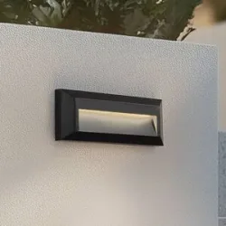 LED Aussenwandleuchte Peker Lindby, schwarz, Kunststoff, Modern, LED Wandleuchte außen
