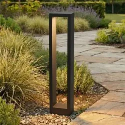 LED Wegeleuchte Jupp Lucande, schwarz, Aluminium, Modern, LED Außenleuchte