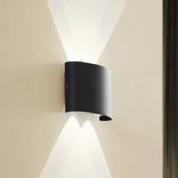 LED Aussenwandleuchte Ithan Lindby, schwarz, Aluminium, Modern, LED Wandleuchte außen