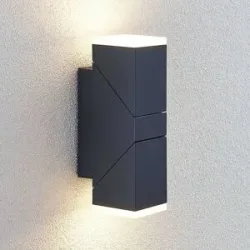 LED Aussenwandleuchte Sally Lindby, schwarz, Aluminium, Modern, LED Wandleuchte außen