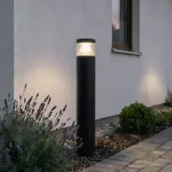 LED Wegeleuchte Darja Lucande, alu / grau / zink, Aluminium, Modern, LED Außenleuchte