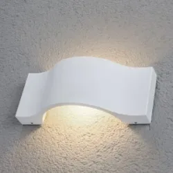 LED Aussenwandleuchte JACE Lucande, weiß / opal, Aluminium, Modern, LED Wandleuchte außen