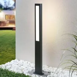 LED Wegeleuchte Mhairi Lucande, alu / grau / zink, Aluminium, Modern, LED Außenleuchte