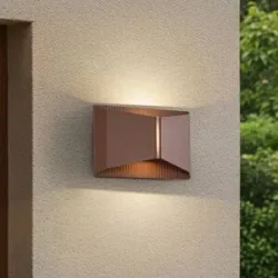 LED Aussenwandleuchte Anlira Lindby, braun / rost, Metall, Modern, LED Wandleuchte außen