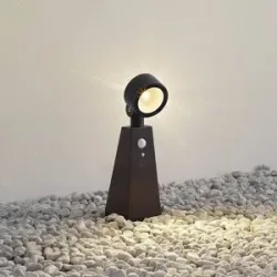 Lindby LED-Solar-Strahler Raide, Sensor, schwarz, Aluminium Raide, schwarz, Aluminium, Modern, Solarleuchten