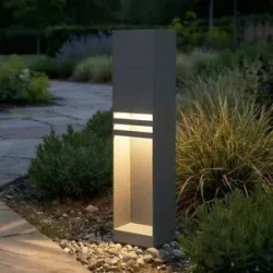 LED Wegeleuchte Oxido Lucande, schwarz, Edelstahl, Modern, LED Außenleuchte